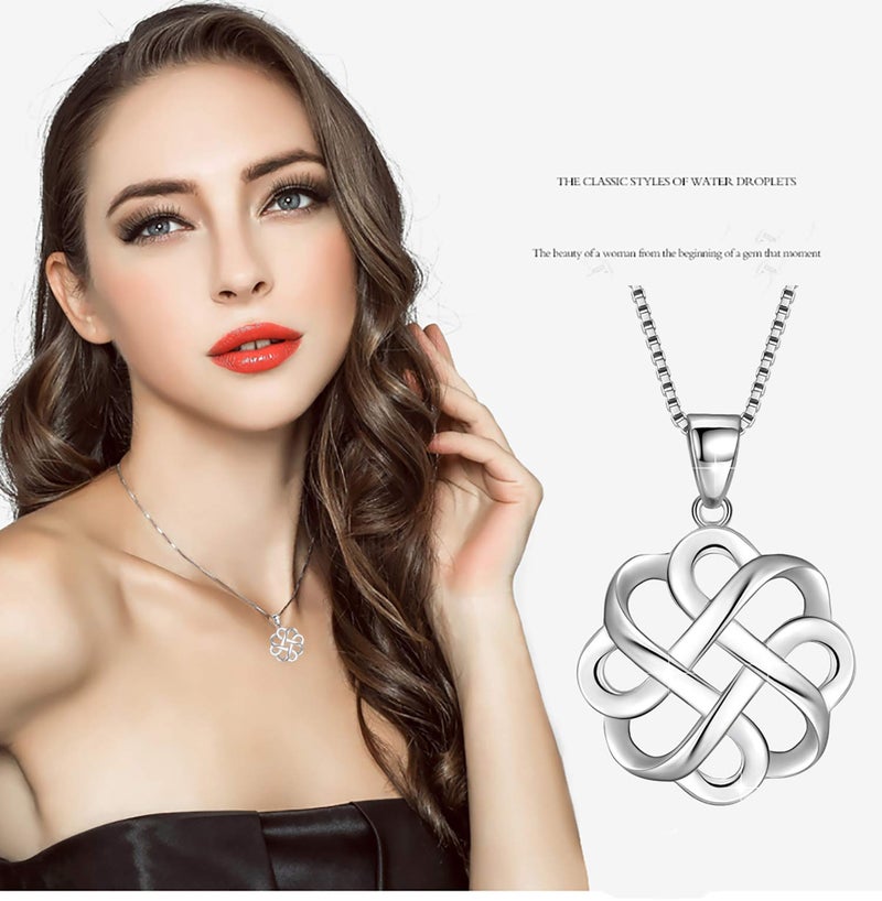 GDDX Irish Celtic Knot Pendant Necklace Sterling Silver Good Luck High Polished Necklaces for Women - Image 2
